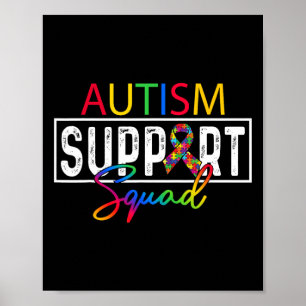 Autism Squad Awareness Autism Support Team Group F Poster