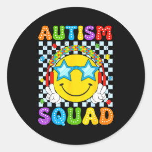 Autism squad funny puzzle autism awareness men classic round sticker