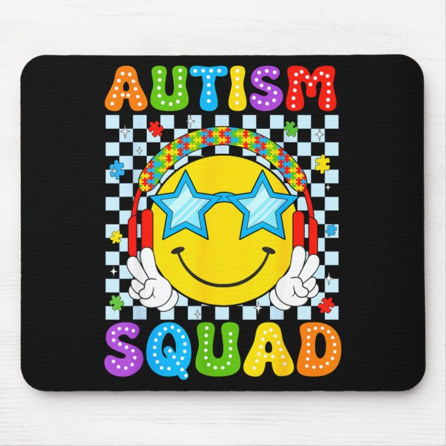 Autism squad funny puzzle autism awareness men mouse pad (Front)