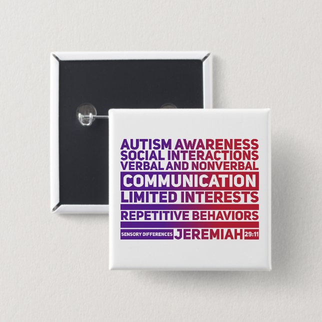 Autism - Square Button (Front & Back)