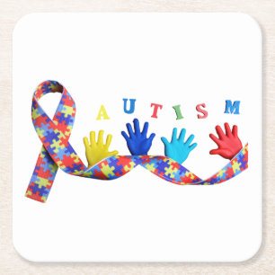 Autism Square Paper Coaster