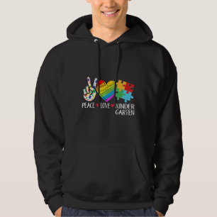 Autism Student Teacher Kids Peace Love Autism Kind Hoodie