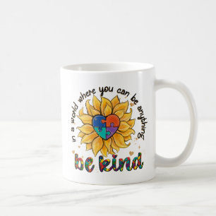 Autism Sunflower Be Kind Coffee Mug