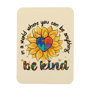 Autism Sunflower Be Kind Magnet