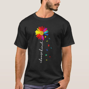 Autism Sunflower Puzzle Ribbon Choose Kind Autism T-Shirt