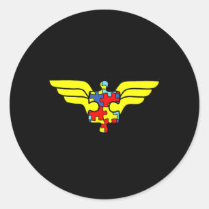 Autism Superhero Autism Gifts For Kids Classic Round Sticker