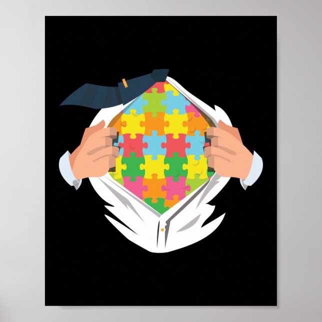 Autism Superhero Special Education Teacher Poster (Front)