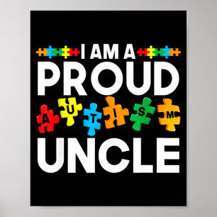Autism support a proud uncle neurodiversity men poster