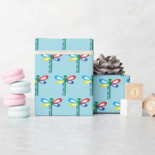 Autism Support Dragonfly Late Diagnosed Autistic Wrapping Paper