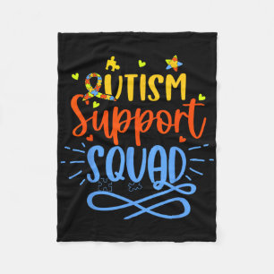 Autism Support Squad Autism Awareness Family Group Fleece Blanket