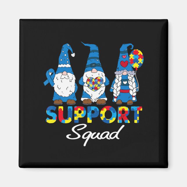 Autism Support Squad Gnomes Awareness Matching Men Magnet (Front)