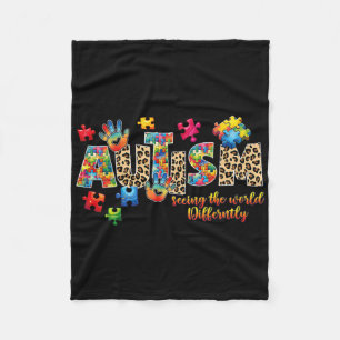Autism Support Teacher Women Kids Autism Awareness Fleece Blanket