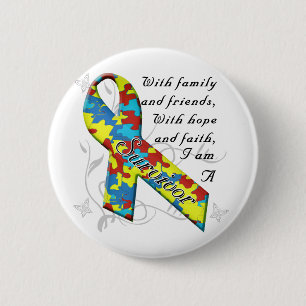 Autism Survivor 6 Cm Round Badge