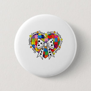 Autism Teach-love Inspire Hope 6 Cm Round Badge