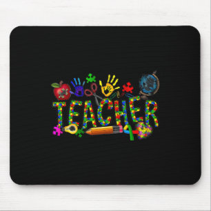 Autism Teacher Autism Awareness Coquette Autism  Mouse Pad