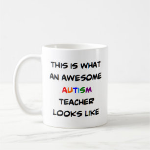 autism teacher, awesome coffee mug