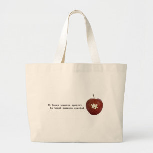 Autism Teacher Large Tote Bag