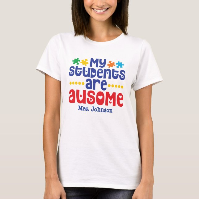 Autism Teacher Personalized T-Shirt (Front)