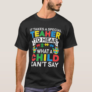 Autism Teacher Puzzle Piece Special Child Men Wome T-Shirt