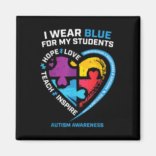 Autism Teacher Shirts Men Women Teachers Autism Aw Magnet