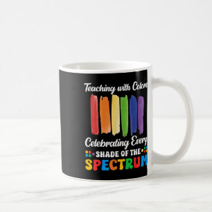 Autism Teacher Teaching With Colours Spectrum Awar Coffee Mug