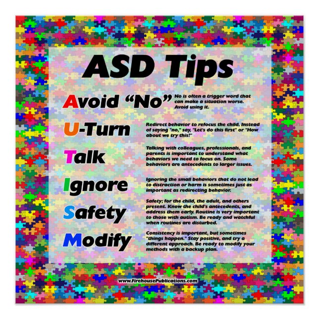 Autism Teacher Tips Poster (Front)