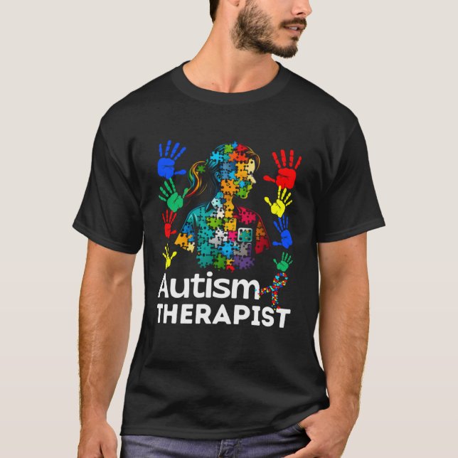 Autism Therapist Navigating Autism Autism Counseli T-Shirt (Front)