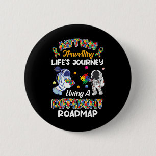 Autism Travelling Life's Journey Astronaut Autism 6 Cm Round Badge
