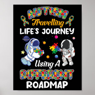 Autism Travelling Life's Journey Astronaut Autism Poster