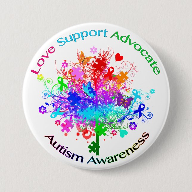 Autism Tree in Spectrum 7.5 Cm Round Badge (Front)