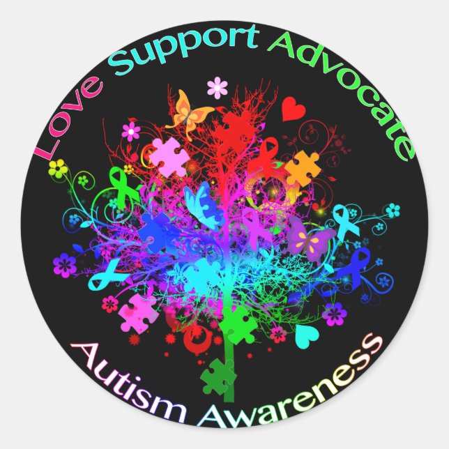 Autism Tree in Spectrum Classic Round Sticker (Front)