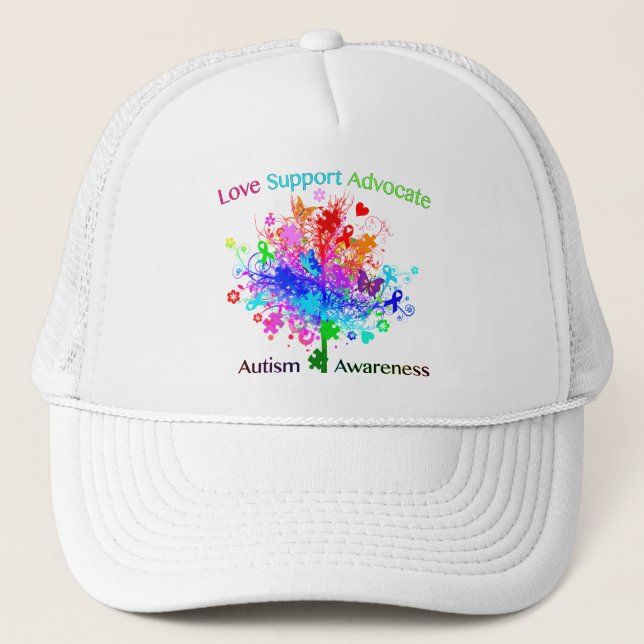 Autism Tree in Spectrum Trucker Hat (Front)