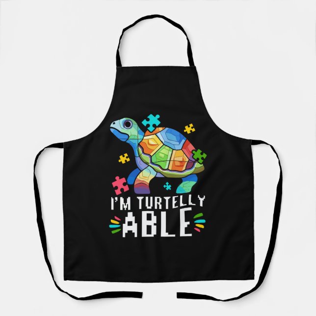 Autism Turtle Autistic Puzzle Autism Awareness     Apron (Front)
