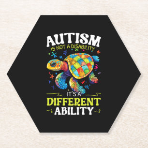 Autism Turtle Autistic Puzzle Autism Awareness     Paper Coaster