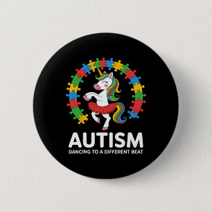 Autism Unicorn Dancing Different Beat Awareness To 6 Cm Round Badge