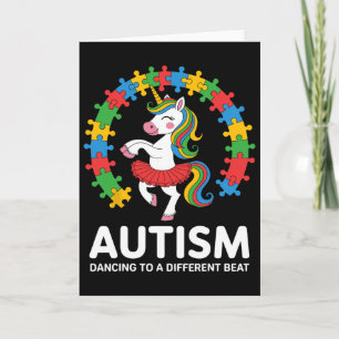 Autism Unicorn Dancing Different Beat Awareness To Card