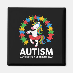 Autism Unicorn Dancing Different Beat Awareness To Magnet