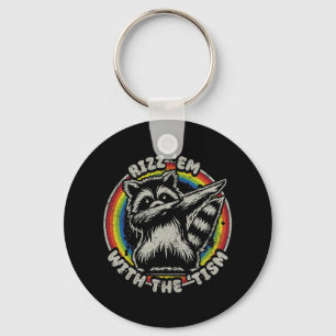 Autism Vintage Rizz Em With The Tism Meme Autistic Key Ring