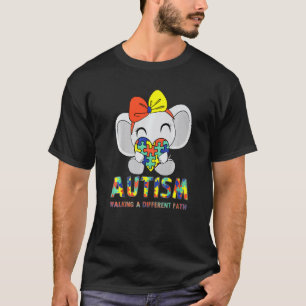 Autism Walking A Different Path Cute Elephant Auti T-Shirt