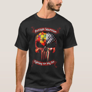Autism Warrior Fighting For My Son  For Mum Dad Pa T-Shirt