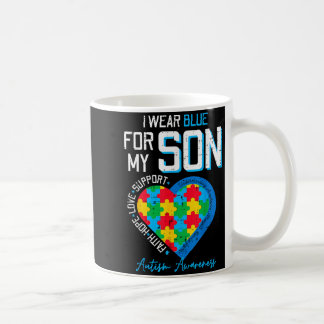 Autism Wear Blue for Son Awareness Dad Mum Men Coffee Mug