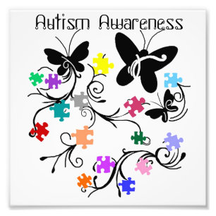 Autism with Butterflies and pieces Photo prints