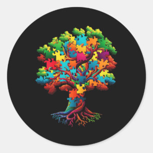 Autism Women Men Adults Kids Austim Awareness Classic Round Sticker