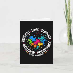 Autism Women Men Respect Love Support Autism Awar Card