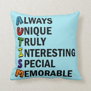 Autism Word Poem Cushion