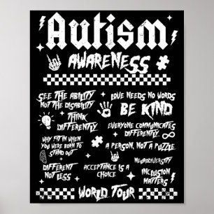 Autism World Tour Autism Awareness (on Back) Poster