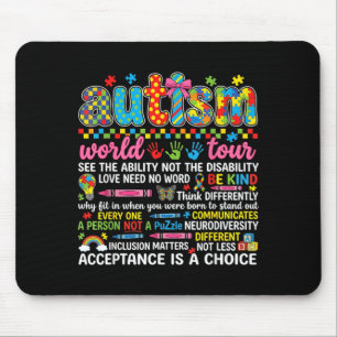 Autism World Tour Neurodiversity Awareness Mouse Pad