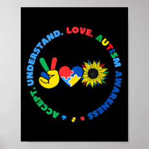 Autisme Kids Superheroes Sunflower Peace Hand Sign