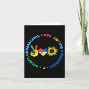 Autisme Kids Superheroes Sunflower Peace Hand Sign Card