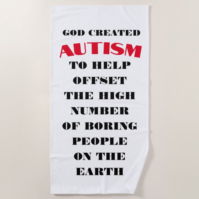 Autism's purpose beach towel (Front)